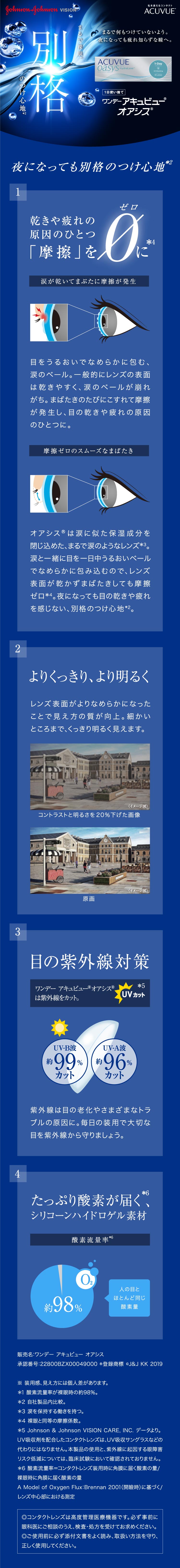 まるで裸眼。別格のつけ心地。ワンデーアキュビューオアシス