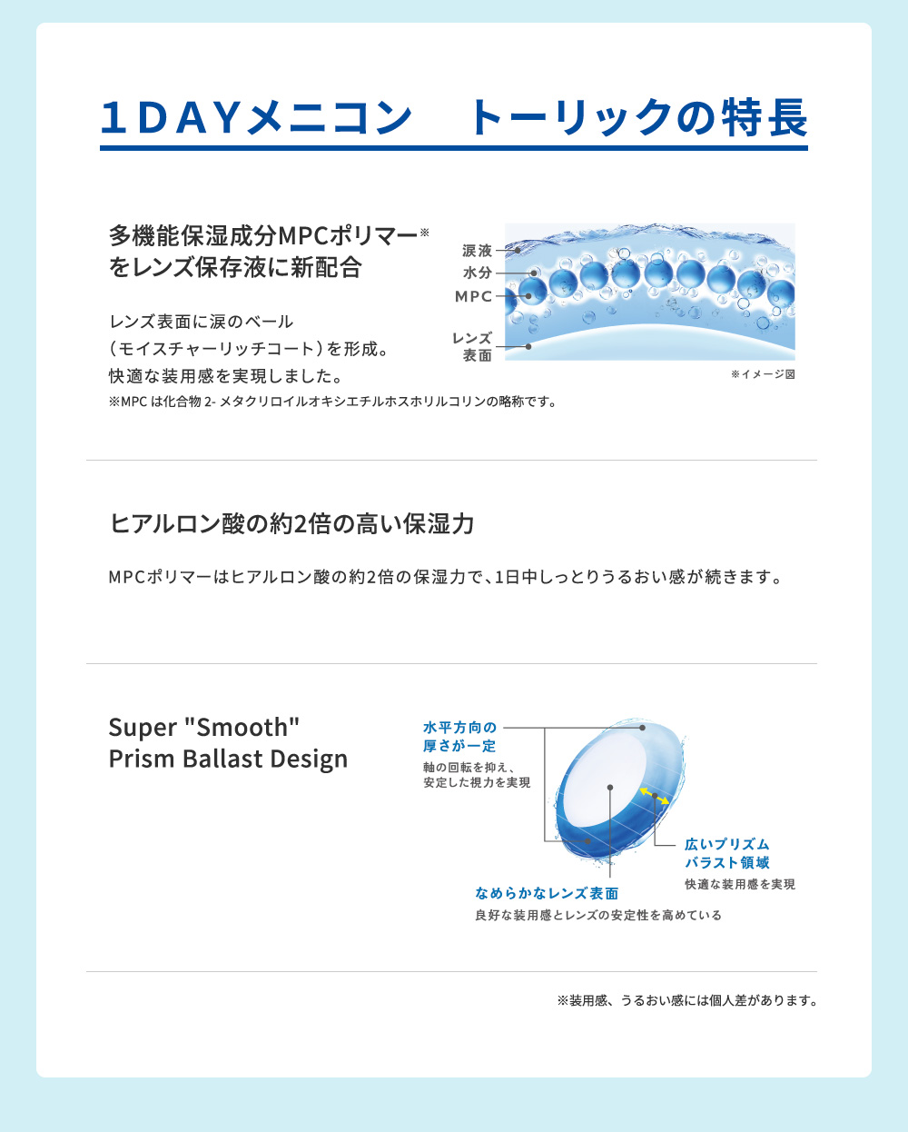 うるおいと扱いやすさにこだわった1DAYコンタクト。メニコン1DAY