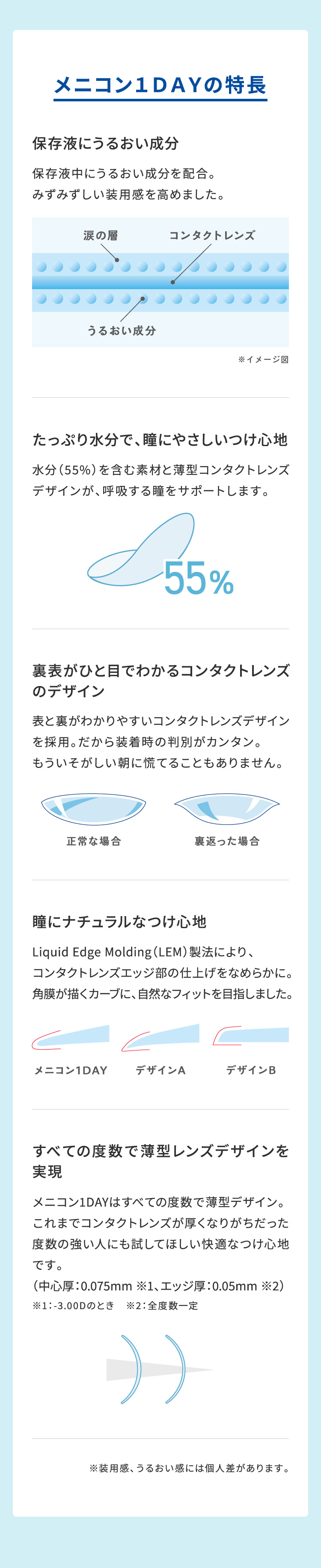 うるおいと扱いやすさにこだわった1DAYコンタクト。メニコン1DAY