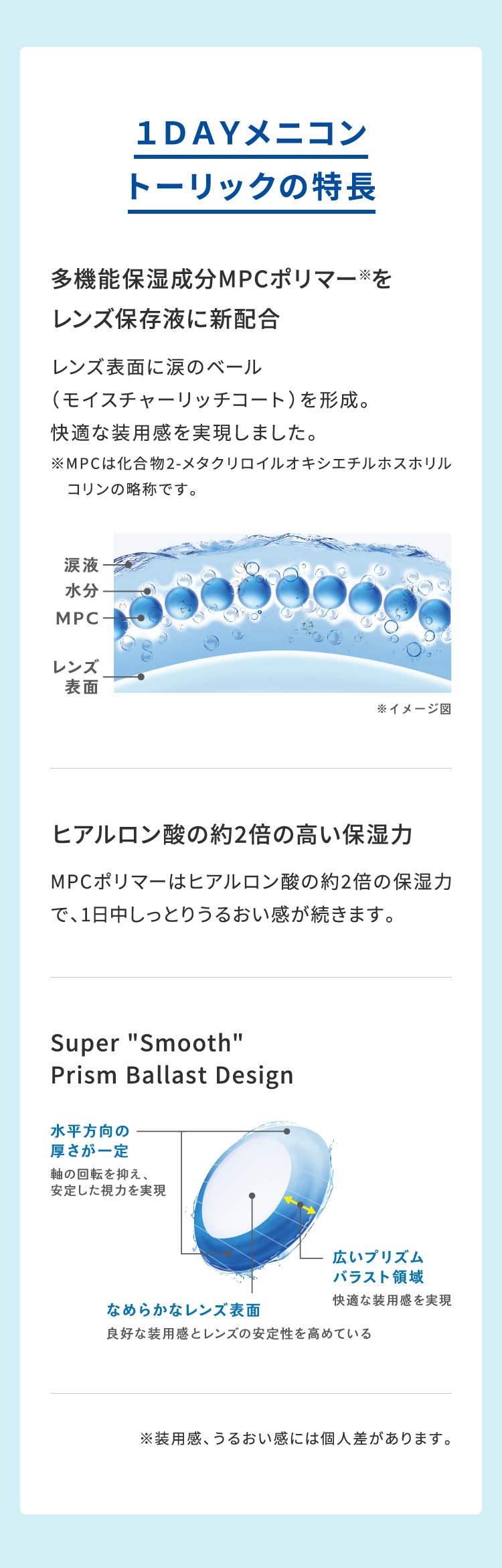 うるおいと扱いやすさにこだわった1DAYコンタクト。メニコン1DAY
