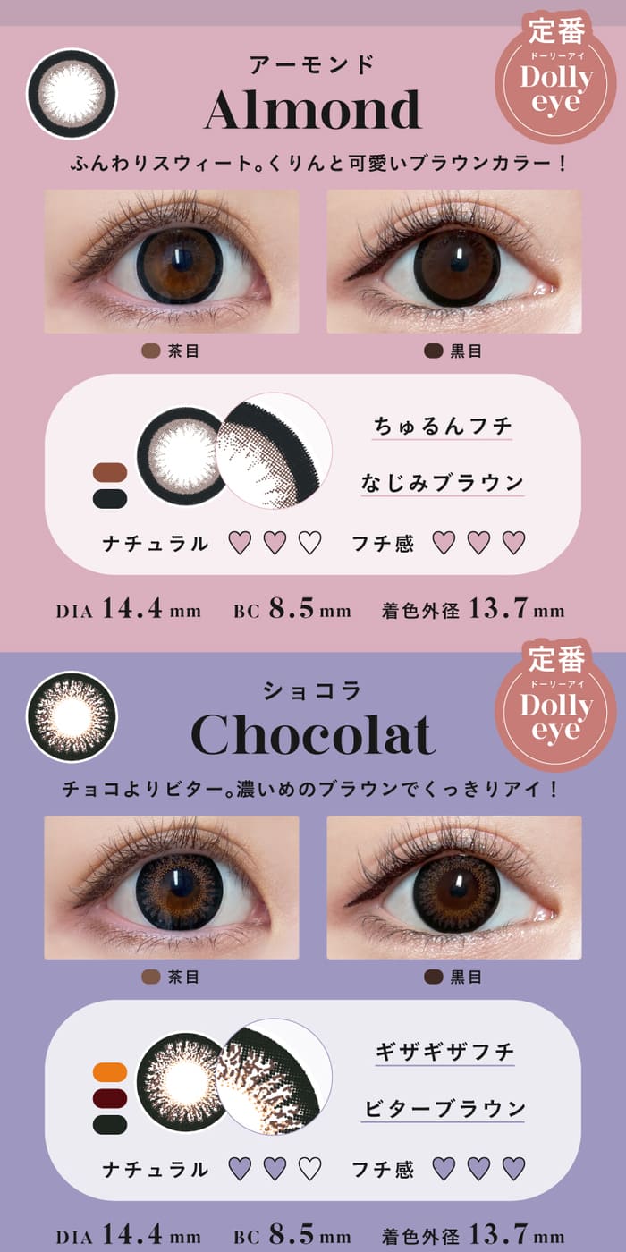 エンジェルカラーバンビシリーズワンデー アーモンド ショコラ