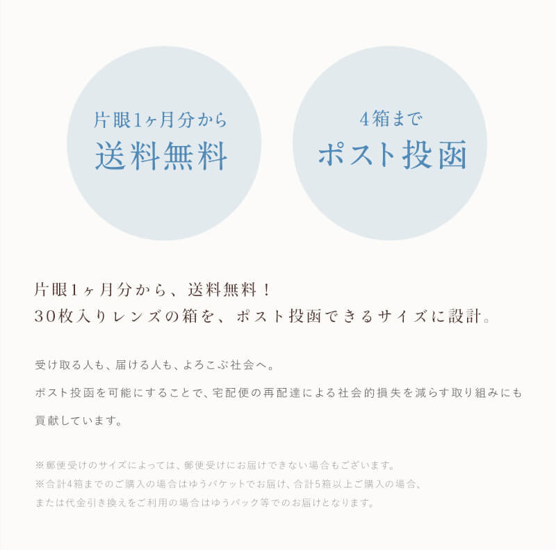 片眼1ヶ月分から送料無料!