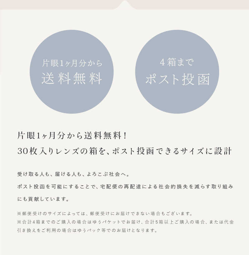 片眼1ヶ月分から送料無料!