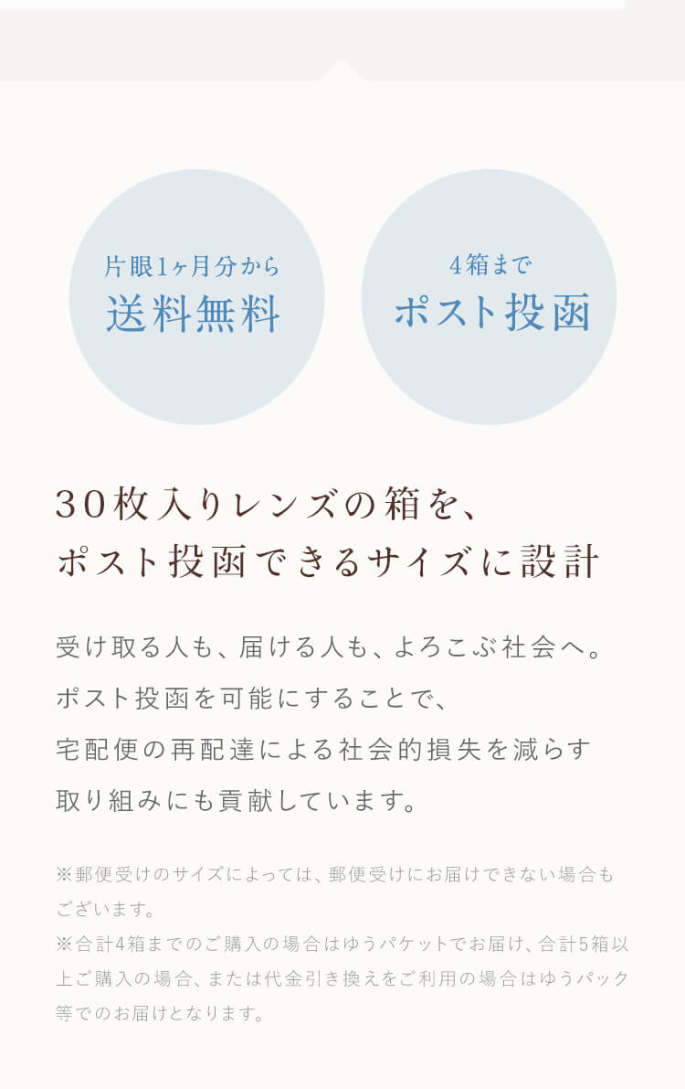 片眼1ヶ月分から送料無料