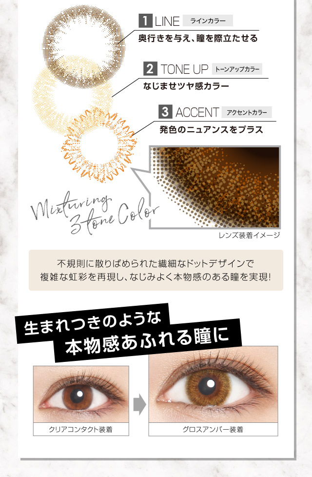 生まれつきのような本物感あふれる瞳に