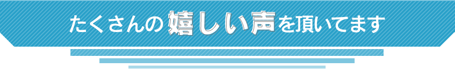 多くのお客様から嬉しい声を頂いています。